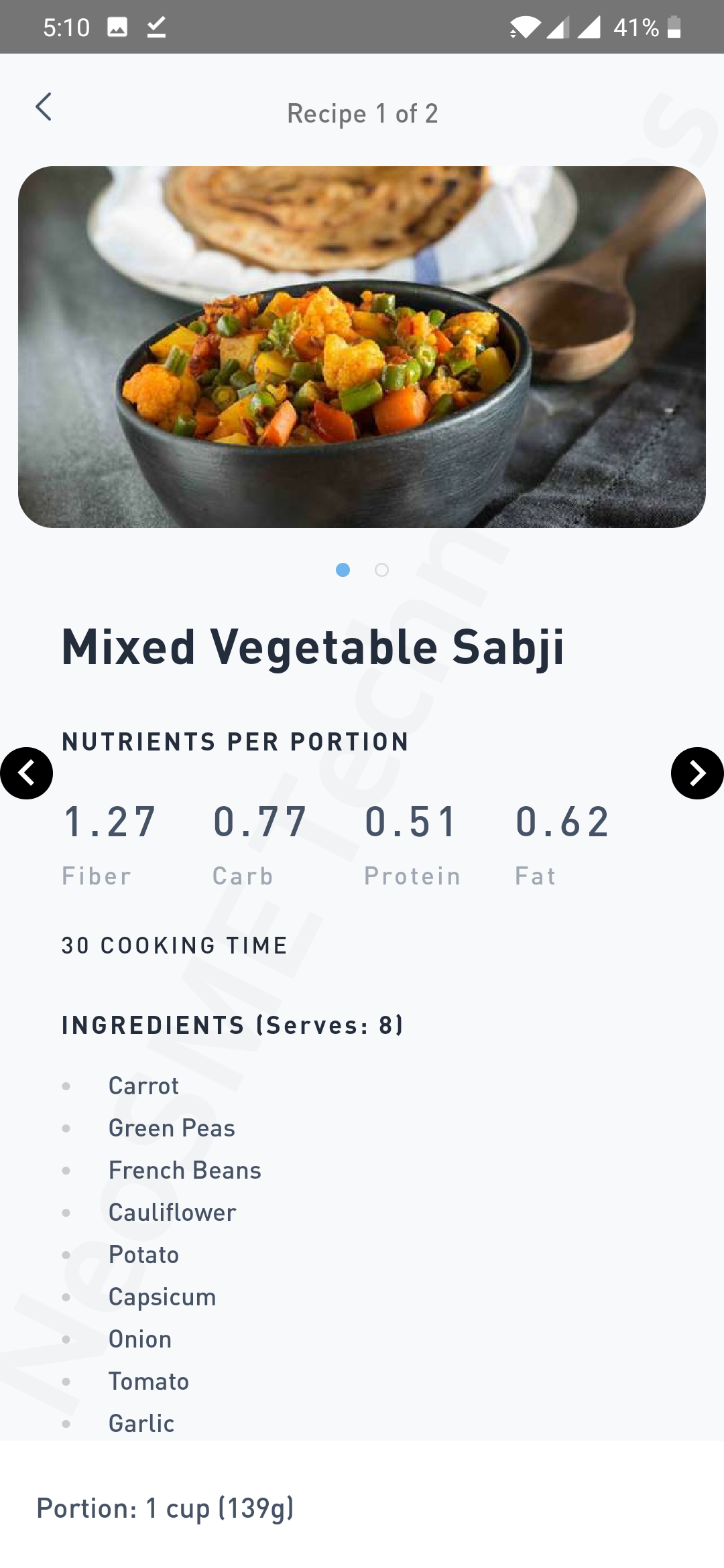 Recipe details / Meal plan