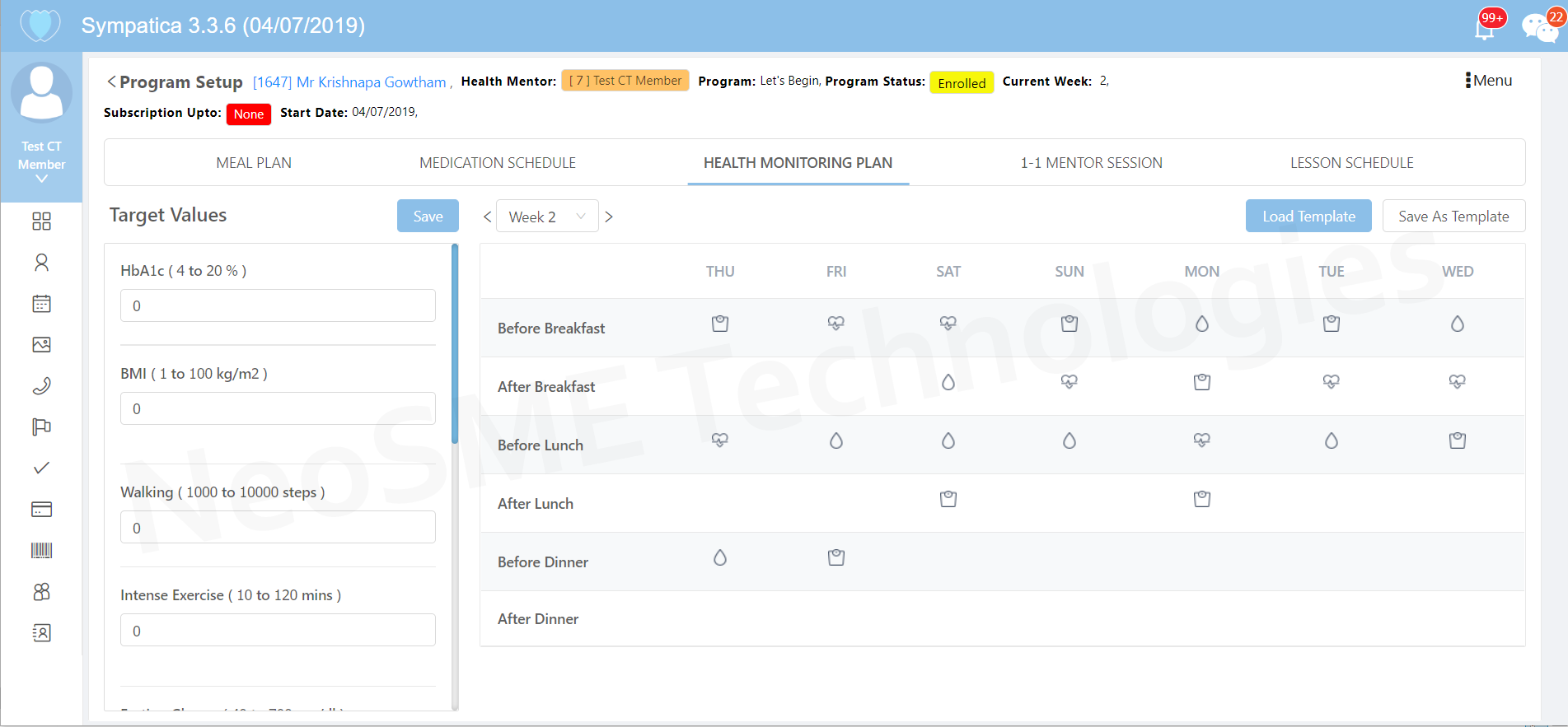 Health Monitoring Plan